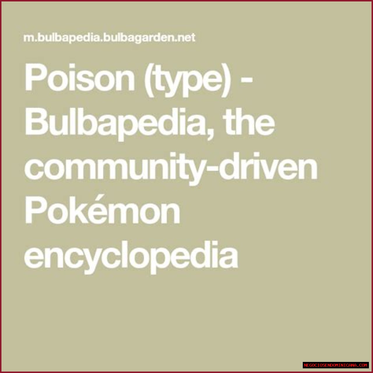 Poison (type) - Bulbapedia, the community-driven Pokémon encyclopedia